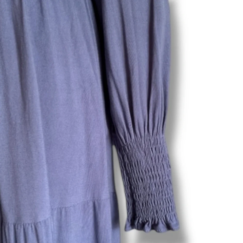 ZESICA long sleeve smocked tiered midi dress - Picture 7 of 8